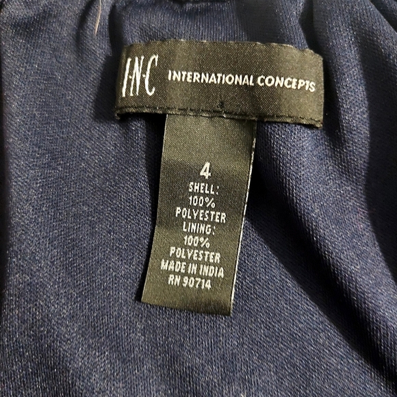 INC International Concepts Multicolor Geometric Long Sleeve Dress.  Fall Colors. - Picture 2 of 3